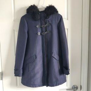 Zara navy blue winter coat